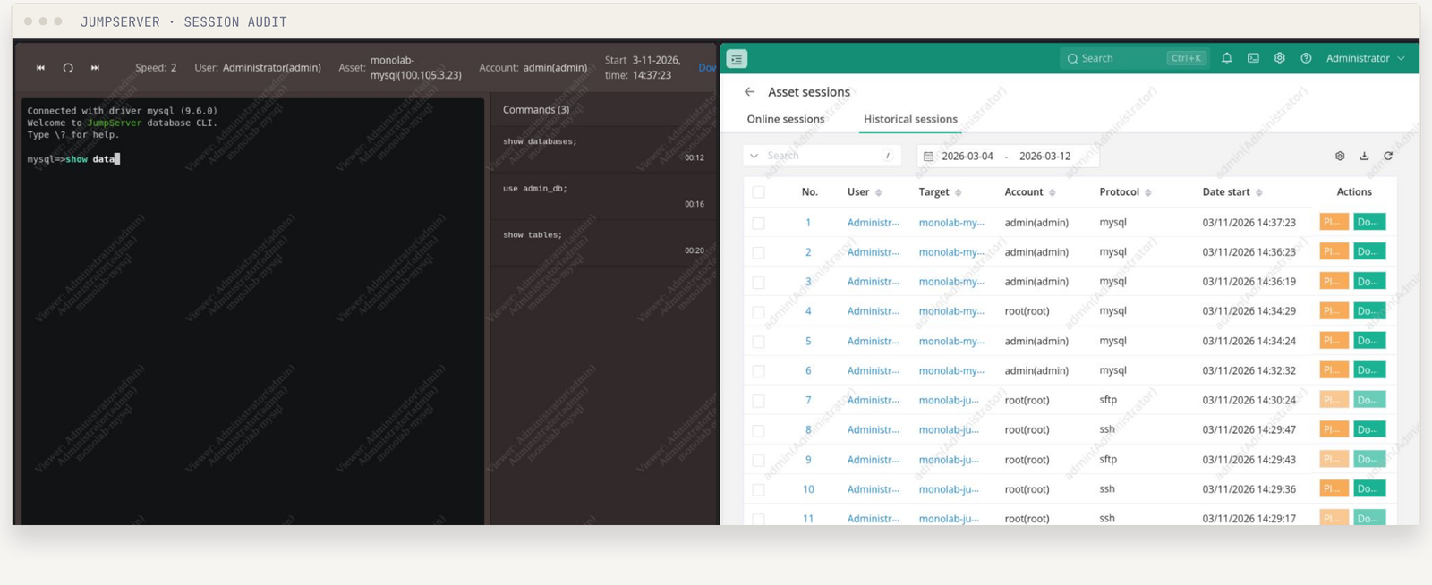 JumpServer Oturum Denetimi